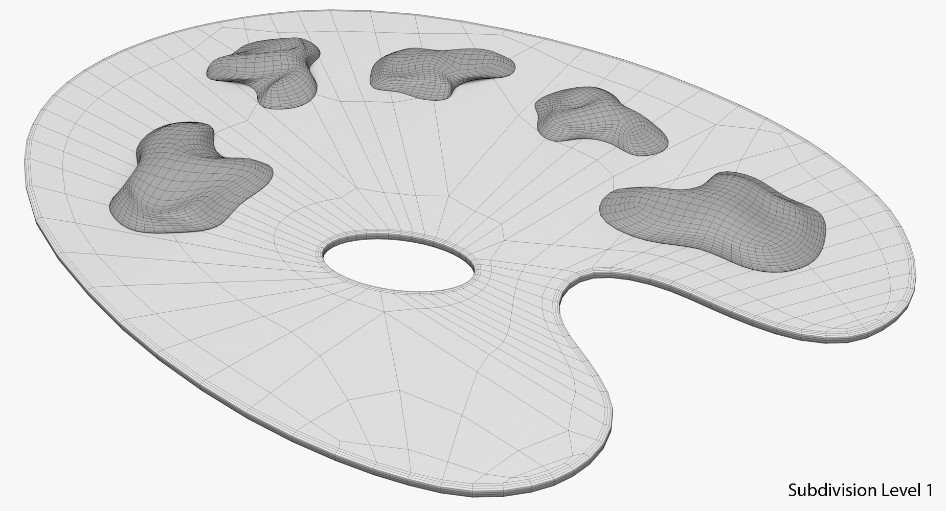 Painting palette 3D model TurboSquid 1189524