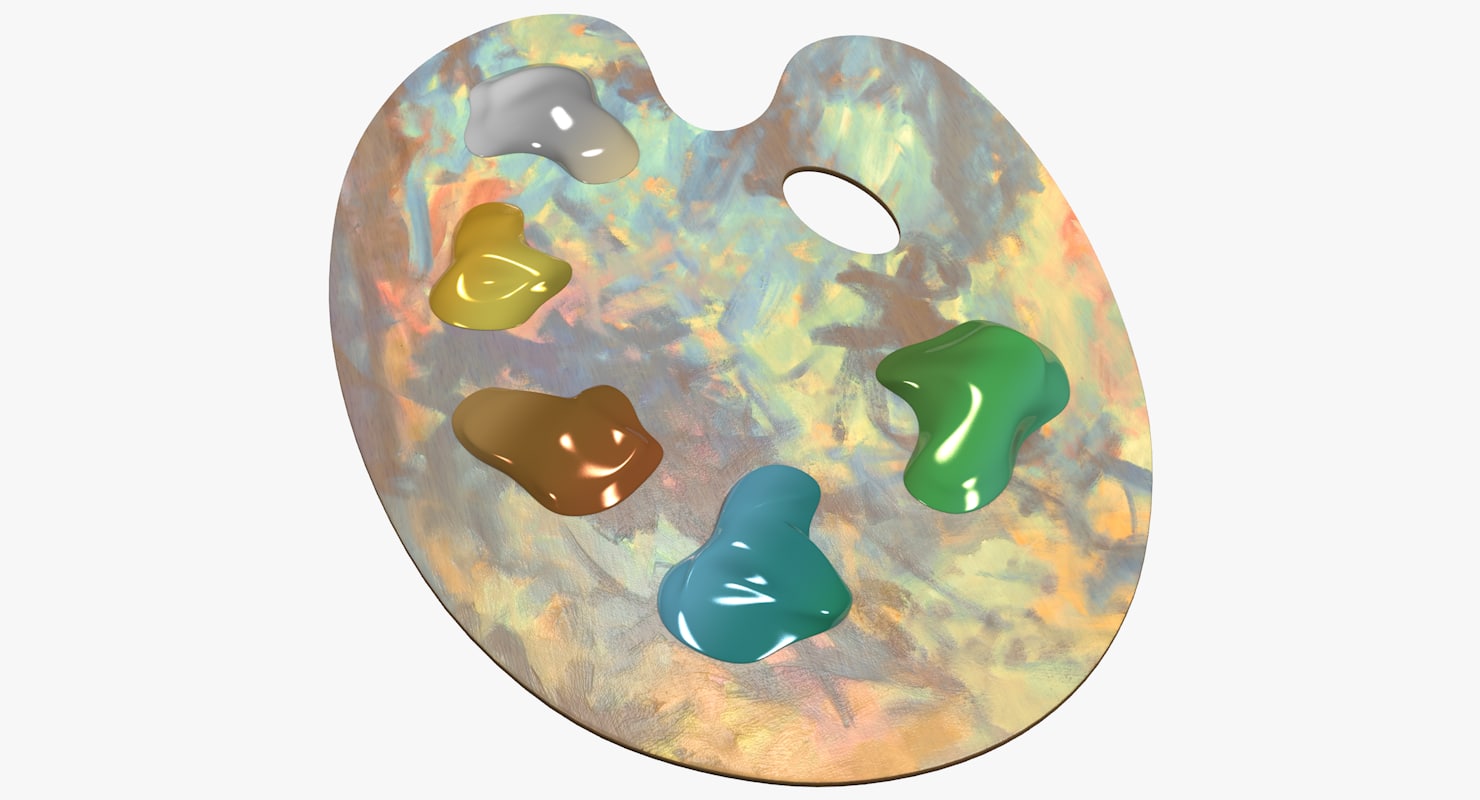 Painting palette 3D model TurboSquid 1189524