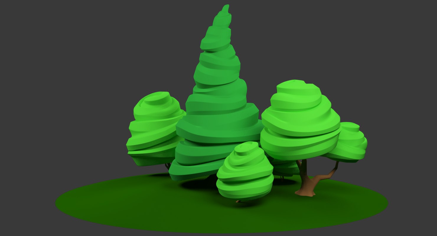 Stylized Trees 3d Model Turbosquid 1189578