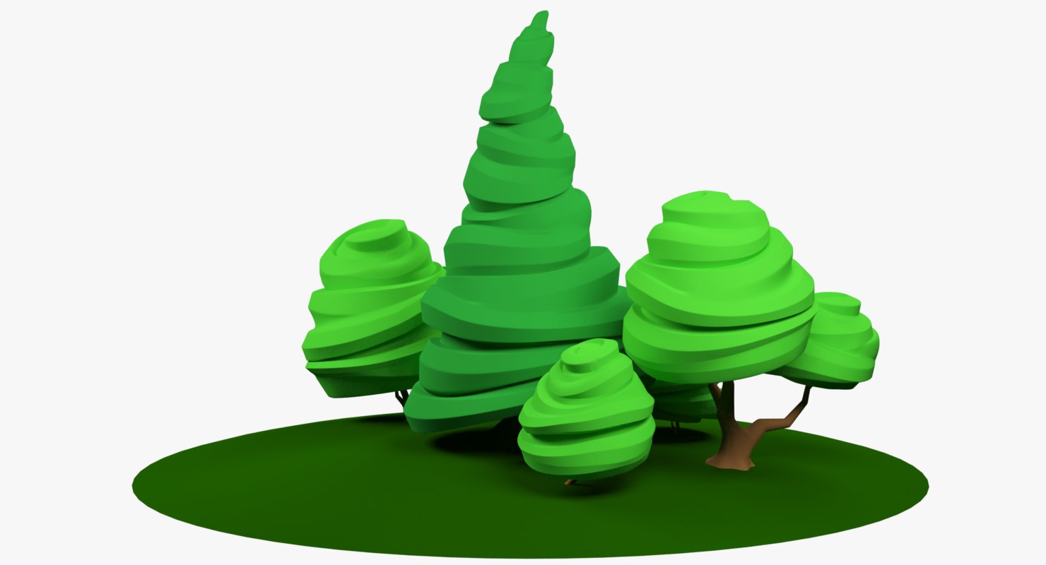 Stylized Trees 3d Model Turbosquid 1189578