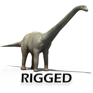 animate rigged diplodocus 3D model