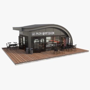 3D modern park cafe model