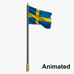 flag sweden - animation 3D