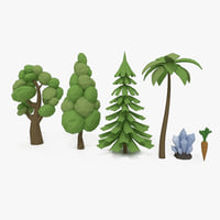 blender carrot crystal oak tree 3D model