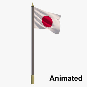 3D flag japan - animation model