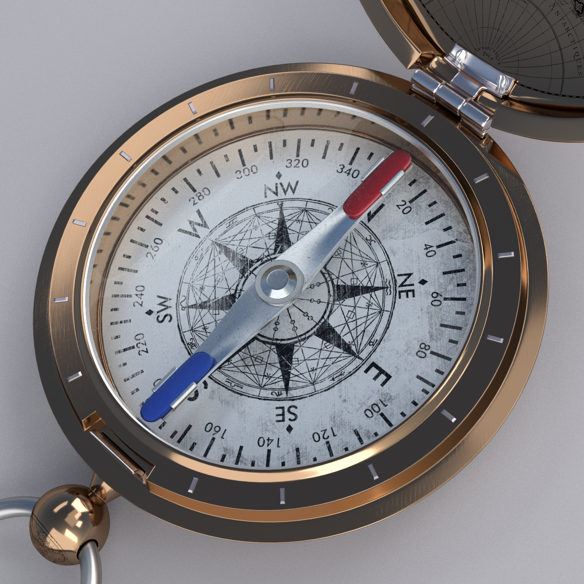 3d antique compass