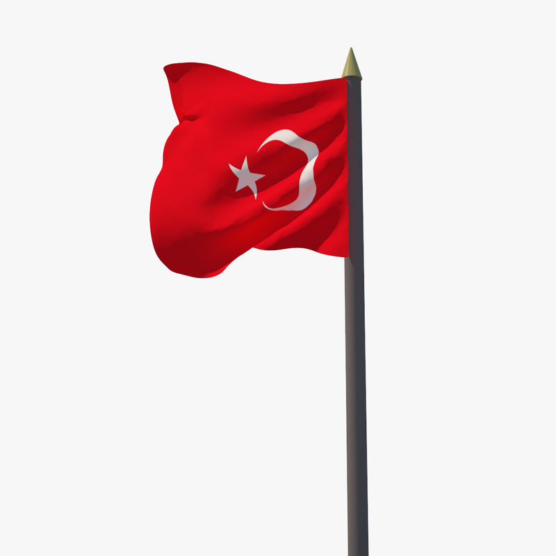 3D model flag turkey animation TurboSquid 1189942