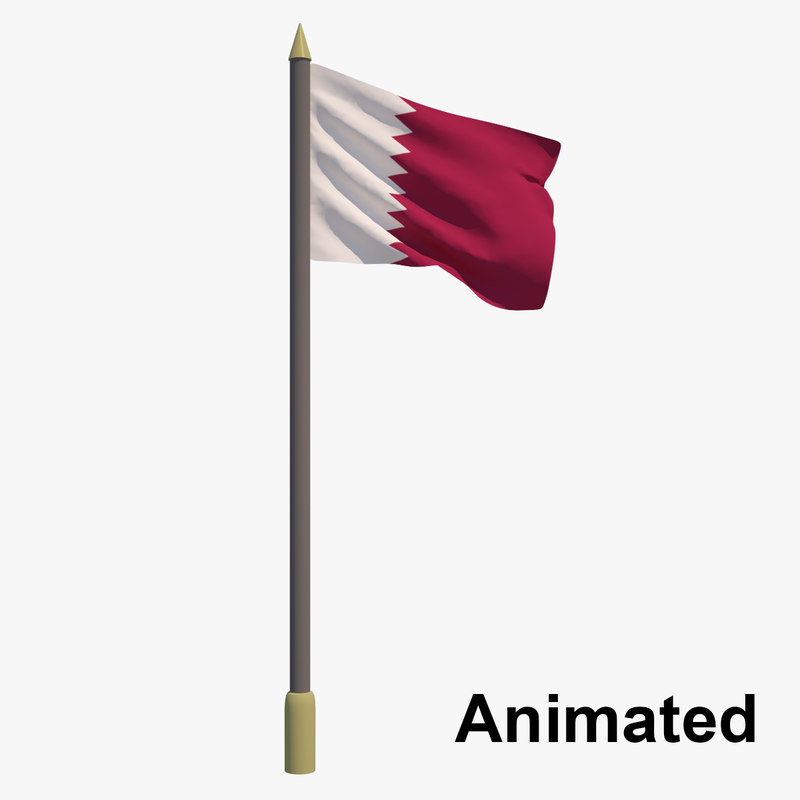 Katar Flagge Bundesstaat Katar Animiert 3d Modell Turbosquid 1189966