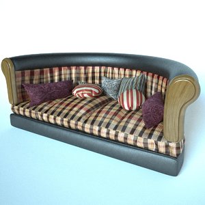 sofa soft leather 3D