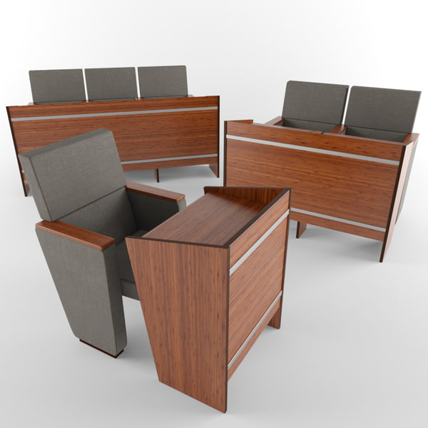 3d Model Auditorium Chair Desk Turbosquid 1190089