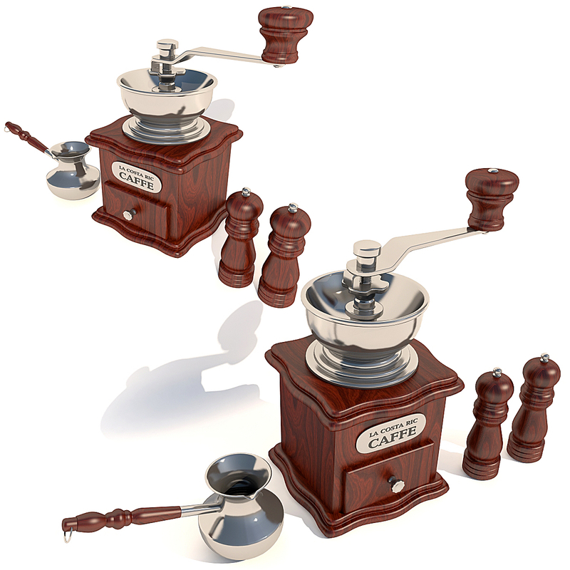 3D manual coffee grinder model TurboSquid 1190114