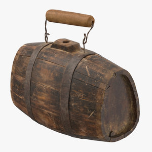 3D old rum keg model