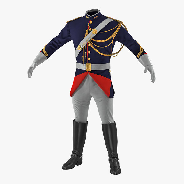3D french cuirassier officers uniform