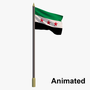 3D flag syria - animation model