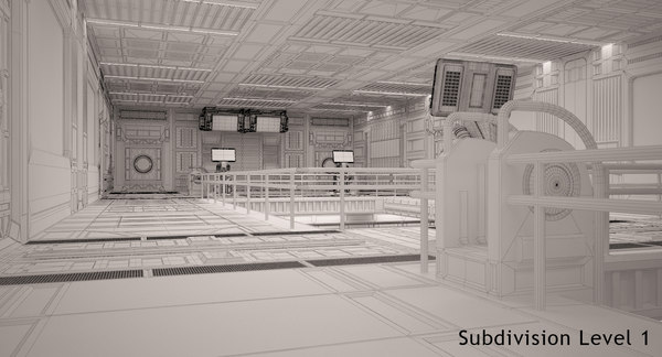 3D Sci Fi Egnineering Room Model TurboSquid 1190369