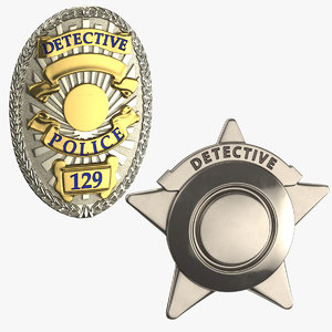 3D detective badges model