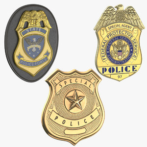 police badges 3D