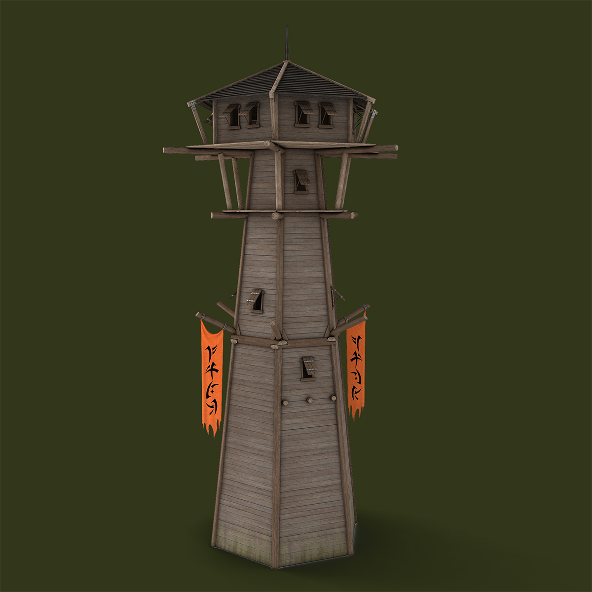3D watchtower wooden guard - TurboSquid 1190804