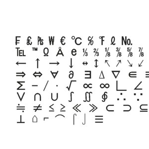 3D symbols4 ms gothic font