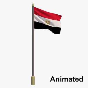 3D flag egypt - animation