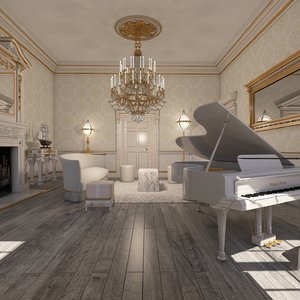 classical interior 3D model