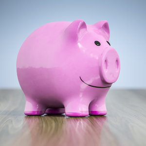 3D model typical smiling piggy bank