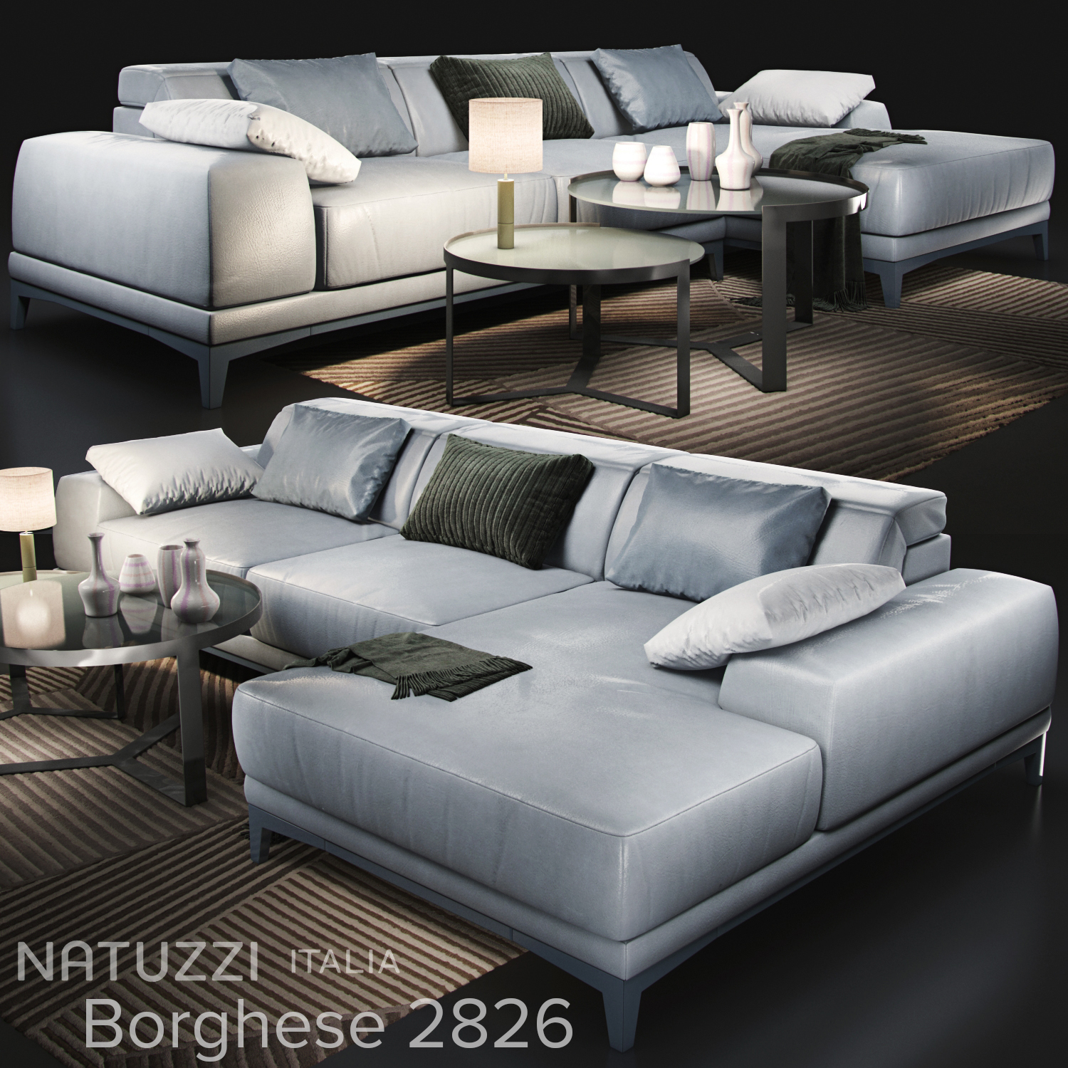Sofa natuzzi 2826 3D model TurboSquid 1191321