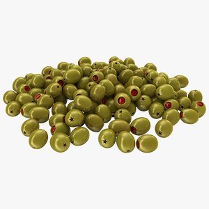 realistic pitted olives red 3D model