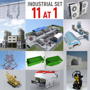 industrial electrical substation 3D model