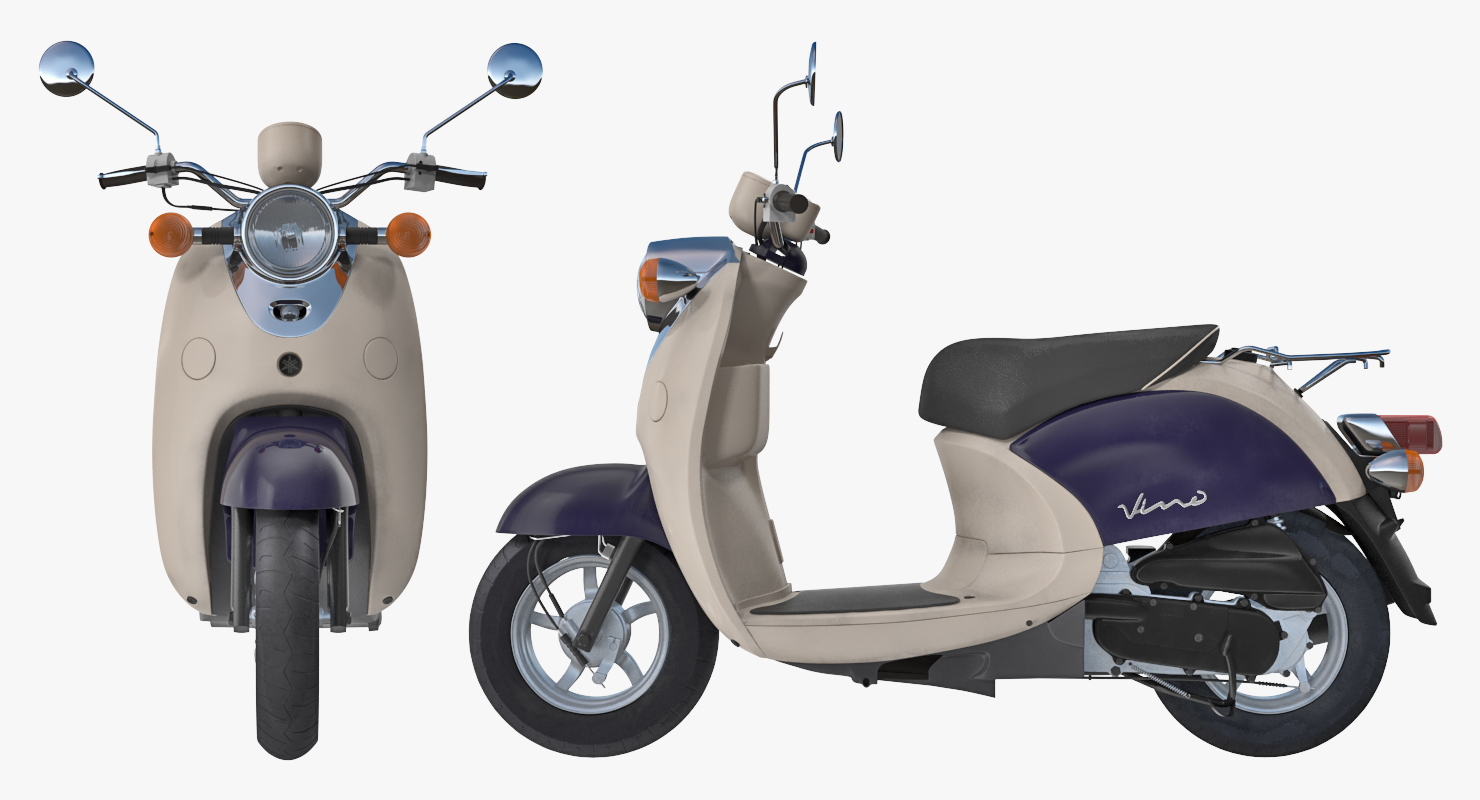踏板车摩托车雅马哈vino经典2017年索具3d模型