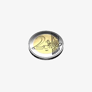 3D euro coin model