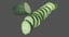 3D realistic sliced cucumber