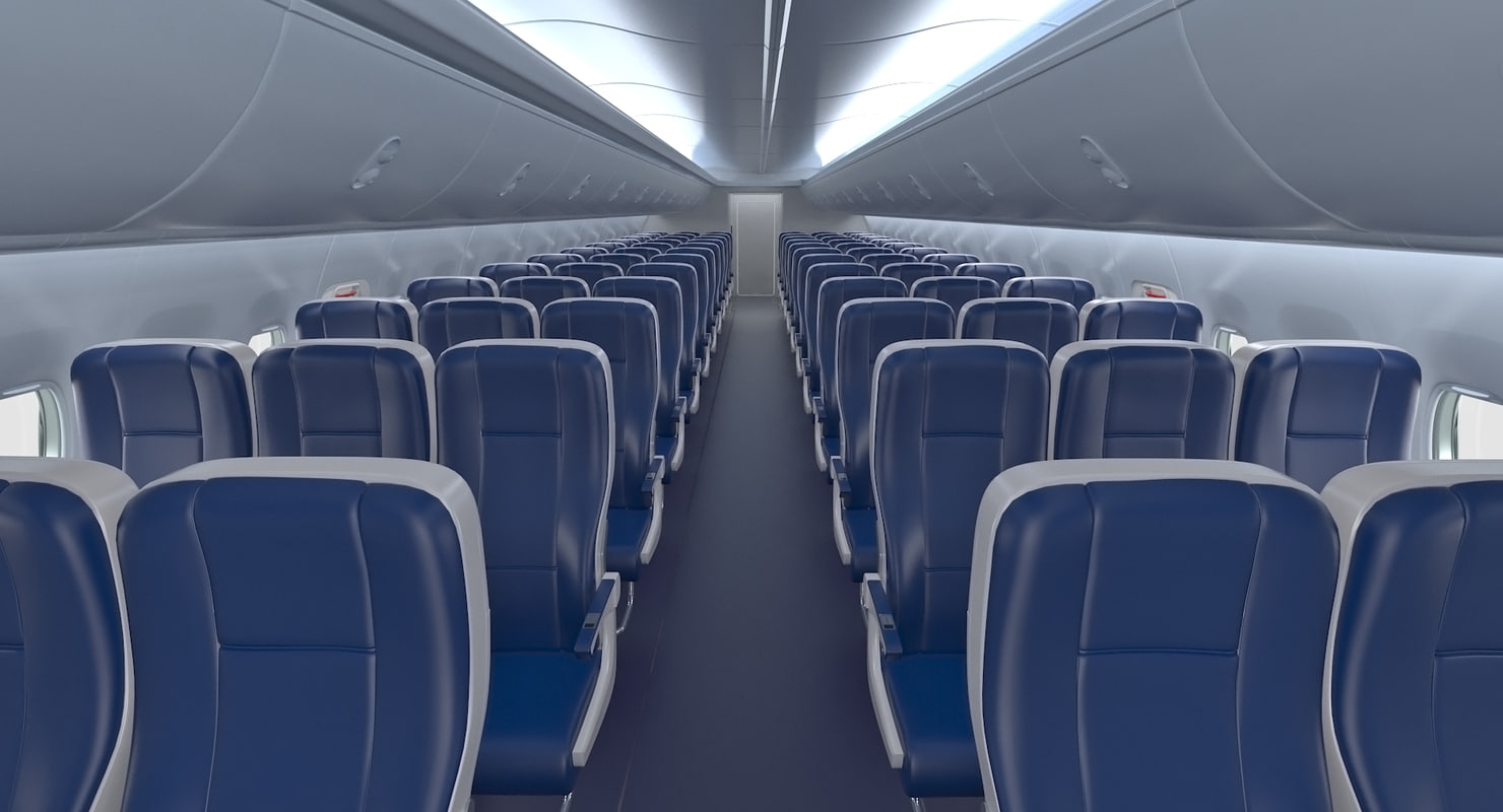 Economy class passenger cabin 3D model - TurboSquid 1191816