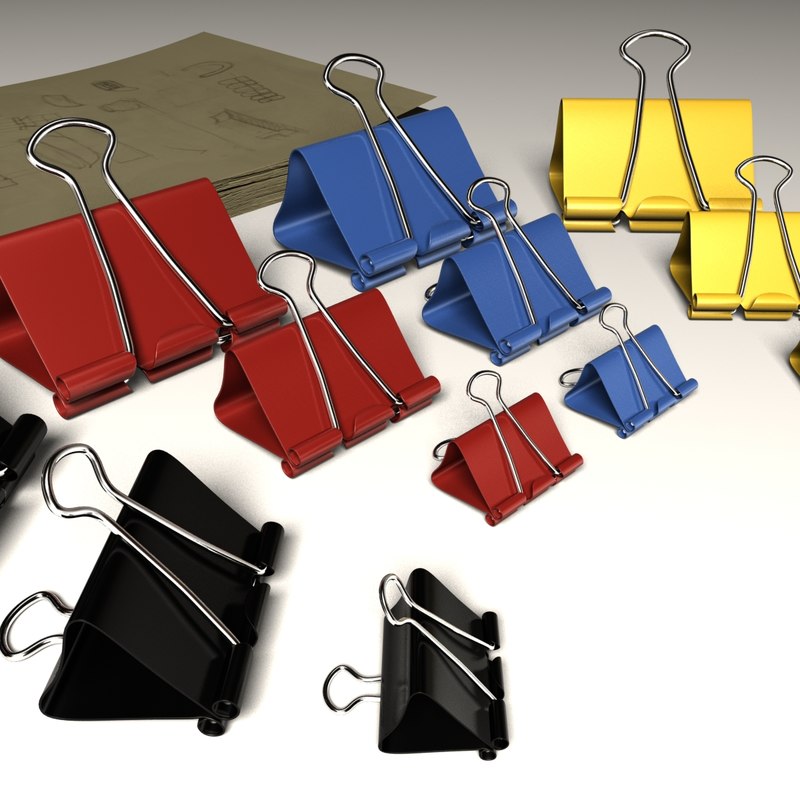 3D binder clips TurboSquid 1191824