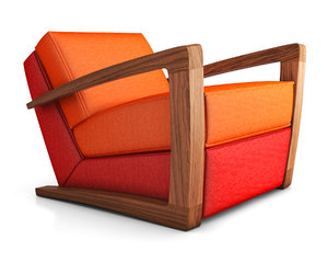 3D armchair bark chair