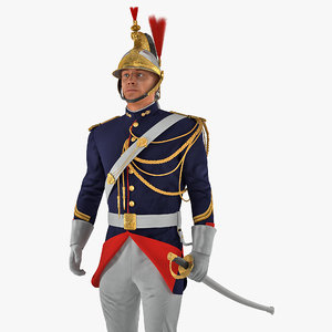 3D french republican guard standing model