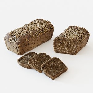 3D realistic seeded bread