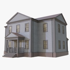 3D colonial house 12