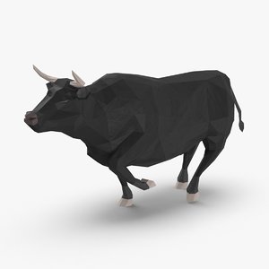 bull---black-running 3D model