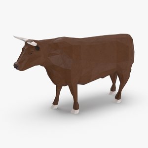 bull---brown-standing 3D model