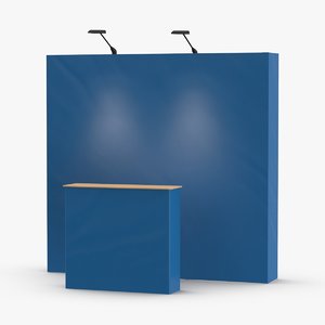 booth-and-backdrop-01----blue 3D model