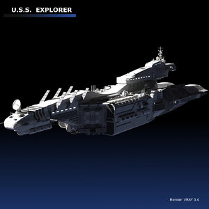 3D space explorer cruiser model