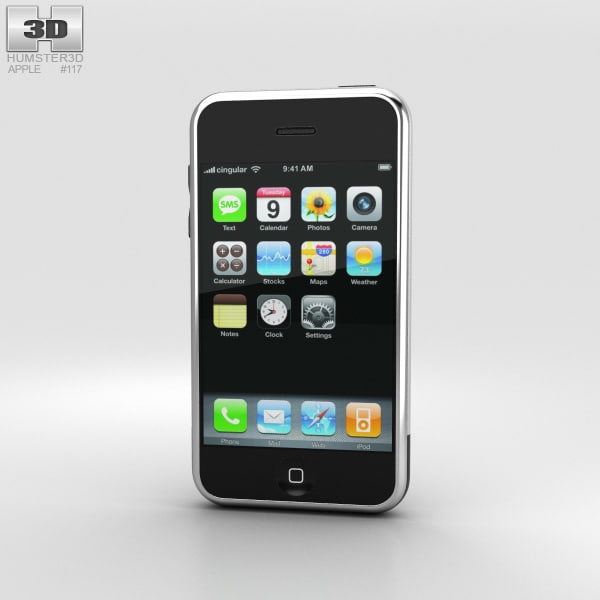 アップルiPhone（第1世代）ブラック3Dモデル - TurboSquid