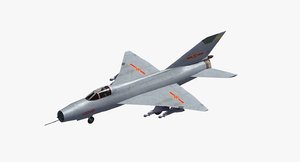 plaaf j-7 fishbed fighter 3D model