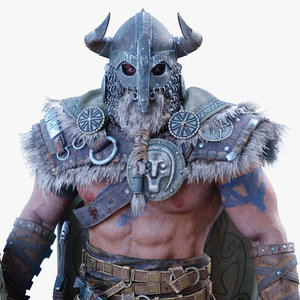viking character pbr rigged 3D model