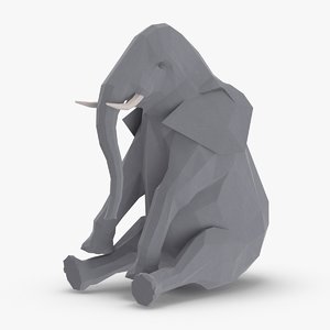 elephant---sitting 3D model