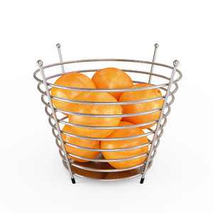 chrome wire fruit basket 3D
