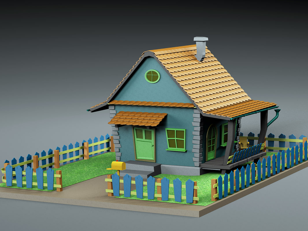 Cartoon house 3D model TurboSquid 1193364