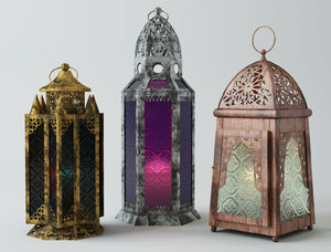metal moroccan lanterns 3D model