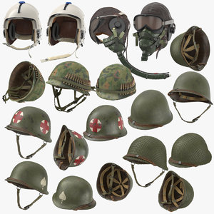 war ii helmets wwii 3D model